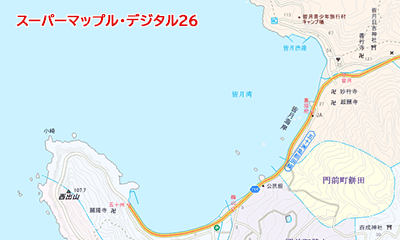 能登半島・皆月海岸近の地図 能登半島・皆月海岸近の地図